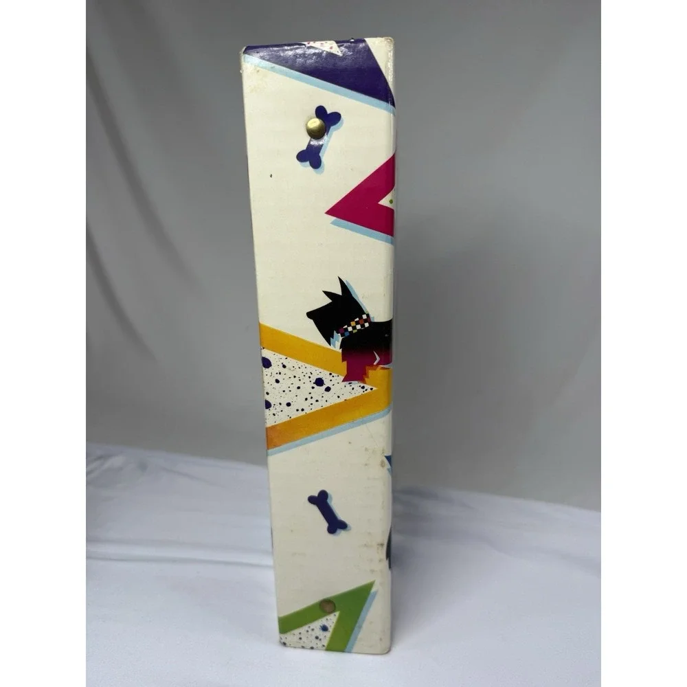Vintage Lisa Frank Photo Album Binder Scottie Dog Bones Scrapbook 1988